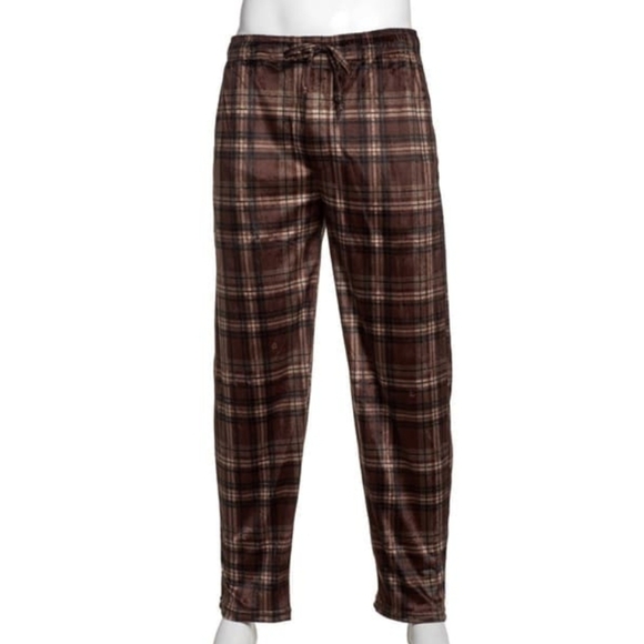 PRESWICK & MOORE Men's Silky Fleece Sleep Pants NWT Sz XL Beige plaid - Picture 6 of 6